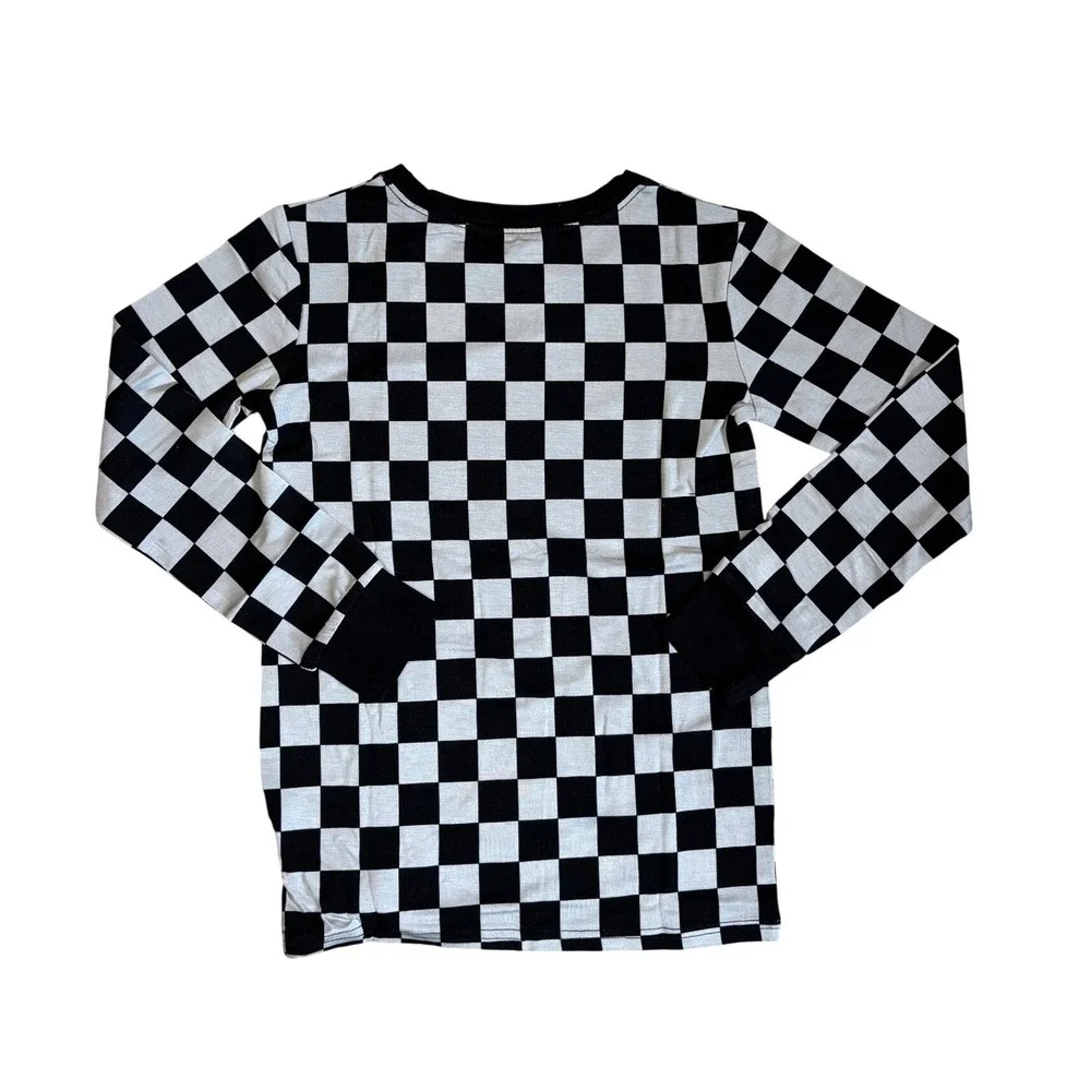 Fletch Kids Gray Fully Checked-Out 2 Piece‎ Bamboo Pajama Set 7/8Y NEW